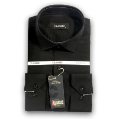 تصویر پیراهن مردانه کلاسیک مشکی سایز M تترون 