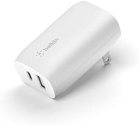 تصویر Belkin 37 Watt USB C Wall Charger - Power Delivery 25W USB C Port + 12W USB A Port for PPS Charging Apple iPhone 14, 14 Pro, 14 Pro Max, 13 Pro, 13 Pro Max, Galaxy S21 Ultra &amp; More - USB-C Charger 