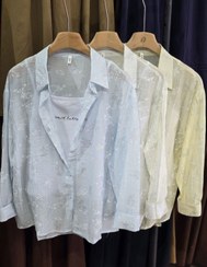 تصویر شومیز حریر شیشه ای دو تکه 