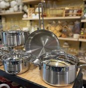 تصویر سرویس قابلمه ۹ پارچه کرکماز اصل با درب استیل ارسال پس کرایهt 