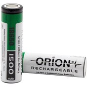 تصویر باتری لیتیوم یون 3.7v سایز 18650 1500mAh برند ORION 