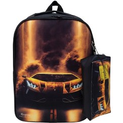 تصویر کیف مدرسه پسرانه مدل پورشه با جامدادی 