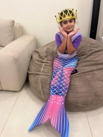 تصویر لباس پری دریایی بچگانه با تاج Baby mermaid dress with crown