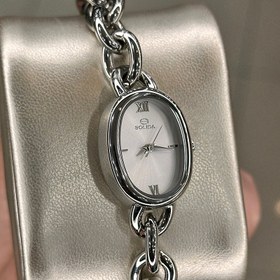 تصویر خرید قسطی | ساعت زنانه سولیدا استیل بند زنجیری نقره ای L 6117/1 