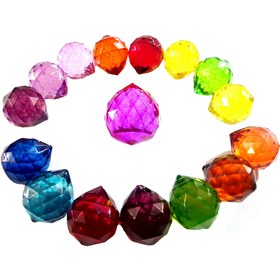 تصویر کریستال لوستر مدل گوی رنگی مجموعه 10 عددی*326 