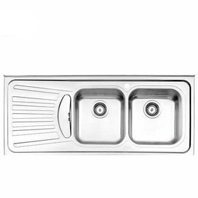 تصویر سینک ظرفشویی استیل البرز مدل ساحل روکار سایز ۱۲۰/۵۰ 