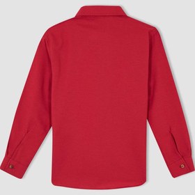 تصویر پیراهن آستین بلند با جزئیات روبانی و فیت معمولی برند Defacto Regular Fit Long Sleeve Ribbon Detail Shirt