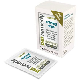 تصویر دستمال مرطوب آرامش بخش پت رمدی Pet Remedy Calming Wipes بسته 12 عددی 