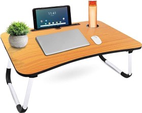 تصویر OFIXO Multi Purpose Laptop Table/Study Table/Bed Table/Foldable and Portable Wooden/Writing Desk (Wooden) | میز لپ تاپ چند منظوره OFIXO / میز مطالعه / میز تخت خواب / میز تحریر چوبی تاشو و قابل حمل (چوبی) 