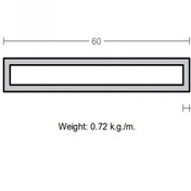 تصویر پروفیل قوطی آلومینیوم 2×10×60 