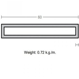 تصویر پروفیل قوطی آلومینیوم 2×10×60 