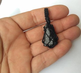 تصویر آویز سنگ تورمالین سیاه کد 5 Black tourmaline stone pendant code 5