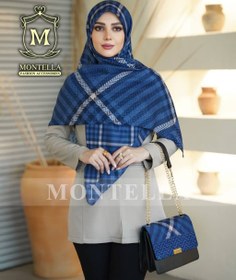 تصویر ست کیف و روسری زنانه رنگ آبی شیک و خاص کد mo148 