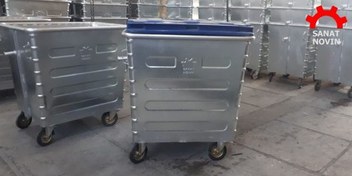 تصویر سطل زباله 1100 لیتری گالوانیزه 