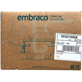 تصویر کمپرسور یخچال فریزر امبراکو 1/2 مبرد 404a مدل NEU2155GK Embraco compressor