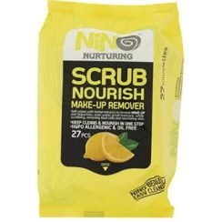 تصویر دستمال مرطوب پاک کننده آرایش نینو مدل Scrub Nourish بسته 27 عددی Nino Scrub Nourish Makeup Remover 27pcs