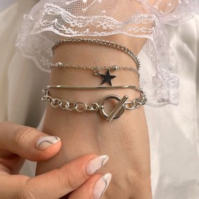 تصویر دستبند ۴ عددی استیل 