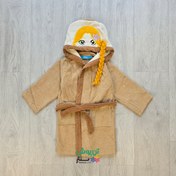 تصویر حوله پالتویی بچگانه طرح آنا – قهوه‌ای حوله پالتویی بچگانه