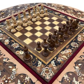 تصویر میز و صندلی شطرنج تمام معرق سلطنتی 