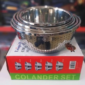 تصویر ست آبکش ۵ تکه یونیک هوم مدل FD36P Unique Home 5-piece colander set