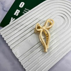 تصویر گیره مو طرح پاپیون براق کد 2020 - شکلاتی 