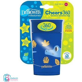 تصویر لیوان 360 درجه 300 میل آبی دکتر براونز Dr Brown's 