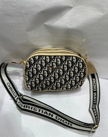 تصویر مینی بگ پاسپورتی دیور پارچه ای دخترانه سه زیپ Dior mini passport bag, sporty fabric, for girls