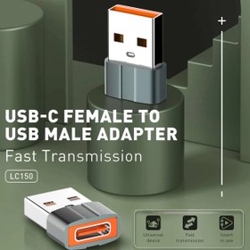 تصویر مبدل OTG تایپ سی به USB-A 3.0 الدنیو مدل LC150 