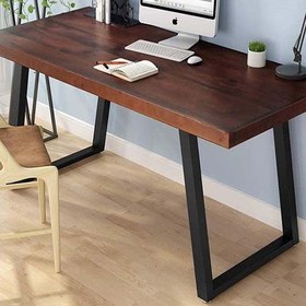 تصویر میز کامپیوتر چوب فلز مدل بردیا Bardia model wood & metal computer desk