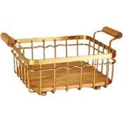 تصویر سبد میوه مربع بی.وی.کی کاریزما طلایی کد VK411220 BVK Charisma Gold Square Fruit Basket Code VK411220