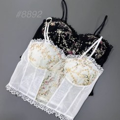 تصویر کراپ زنانه کاپ دار گل دوزی کد ۱۱۲۰ 