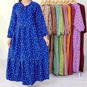 تصویر پیراهن ساحلی کرپ پفکی رنگبندی فری سایز زنانه - 11 