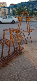 تصویر استند گل چوبی روسین مدل هشتی 