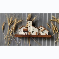 تصویر جاکلیدی دیواری چوبی طرح دهکده رویایی کد 5222 