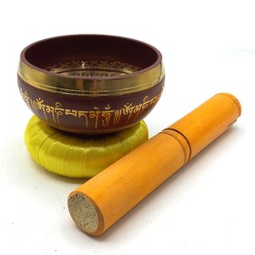 تصویر کاسه تبتی قرمز قطر 9cm 