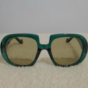 تصویر عینک زنانه نیم دایره لاکچری سبز 