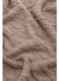 تصویر پتو تلویزیونی بافتنی بیوکاتن - رنگ مینگ برند favora Biocotton Knitwear Pompom TV Blanket - Mink