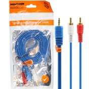 تصویر کابل 1 به 2 صدا Macher MR-98 1.5m Macher MR-98 3.5mm Stereo Jack to 2 RCA 1.5m Audio Cable