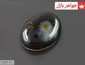 تصویر نگین عقیق سیاه باباقوری کد 124111 