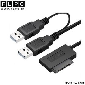 تصویر تبدیل کابل دی وی دی Sata به USB دو سر 