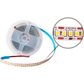تصویر ریسه نواری 12ولت تراکم 240 لامپ 10 میل. توجه: قیمت درج شده برای 1 متر طول بوده و حداقل مقدار سفارش یک رول 5 متری است 
