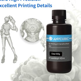 تصویر رزین رنگ شفاف 500 گرمی ANYCUBIC 3D Printer Resin - ارسال 20 روز کاری 