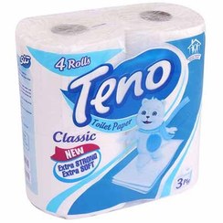 تصویر دستمال توالت رولی تنو 3 لایه 4 عددی Teno Toilet paper 3 ply 4 Pcs