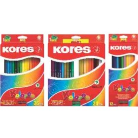 تصویر مداد رنگی 6 گوش و 3 گوش 