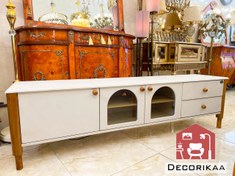 تصویر میز تلویزیون متین مدل R405 سایز ۱۸۰ چوبی سفید 