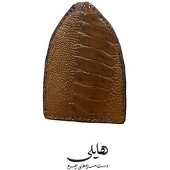 تصویر جاکلیدی چرمی هایلی – مدل جادار از چرم ساق شترمرغ 