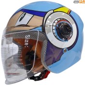 تصویر کلاه کاسکت بچه گانه بدون فک TOP+ رنگ آبی Kids' helmet without jaw TOP+ blue