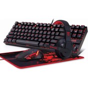 تصویر باندل گیمینگ 4 تیکه ردراگون Redragon K552-BB Redragon Redragon K552-BB Gaming Keyboard and Mouse, Large Mouse Pad, PC Gaming Headset with Microphone Combo 87 Key Mechanical Keyboard with Blue Switches for Windows PC Games-Keyboard Mouse Pad Head