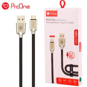 تصویر کابل شارژ پرووان USB به USB-C مدل C02 Series PCC140 ProOne C02 Series Type-C Data Cable | PCC140