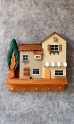 تصویر شلف جاکلیدی دیواری مدل تک درخت 